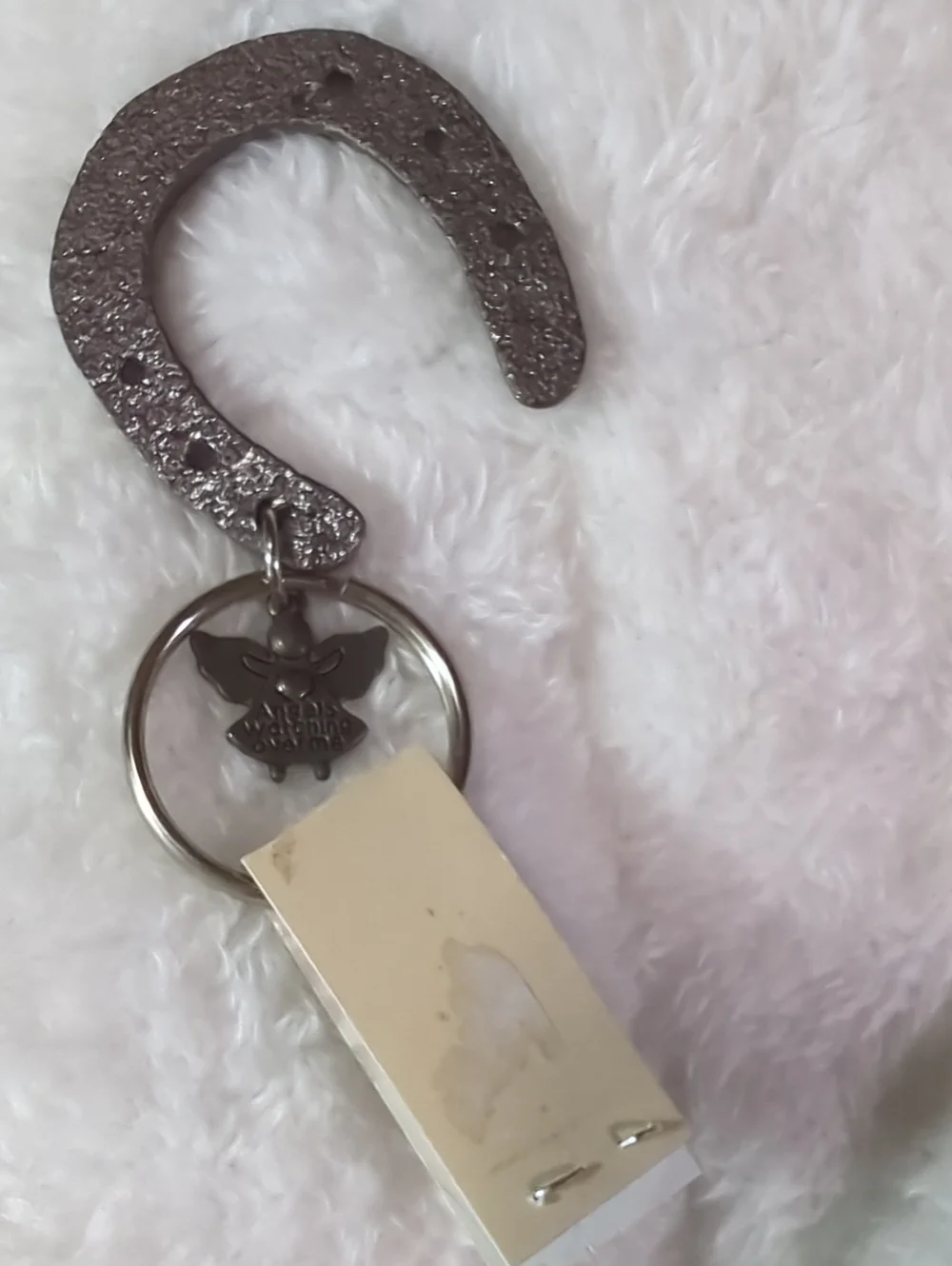 The Lucky Horse Key Ring With Horseshoe & Angel Charm NWT